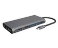 Docking Station, USB-C Plug, Bus-Powered, 100W, Ports Total 11